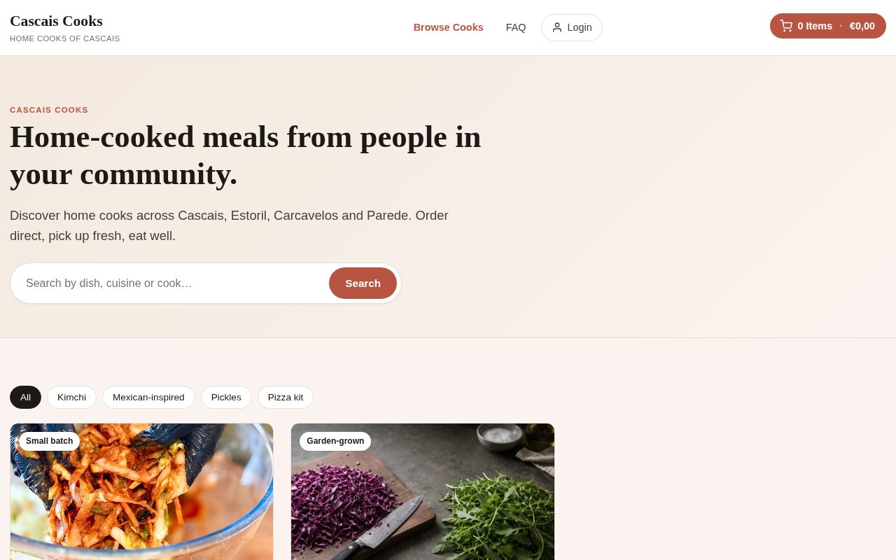 Screenshot of Cascais Cooks